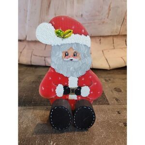 Wooden Santa Claus sitting standing Xmas‎ Decor figure